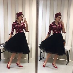 Pinup Couture “Lauren” Harlequin Top - S